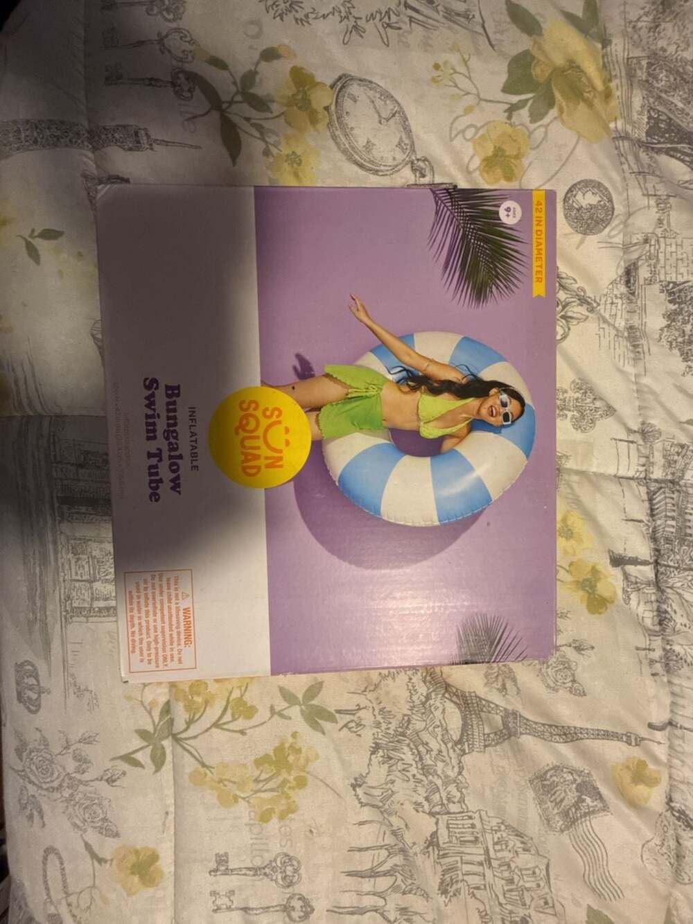 Sun Squad Inflatable Bungalow Swim Tube 42 inch Pool Float